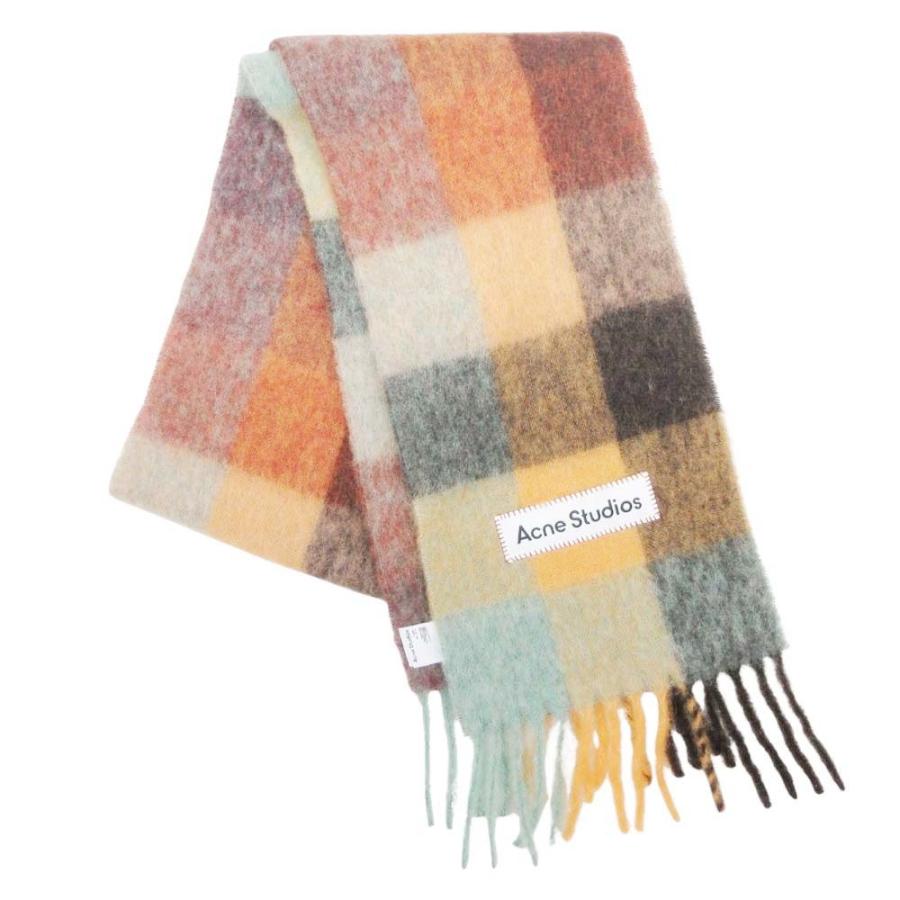 未使用 Acne Studios アルパカ×モヘア マフラー ストール Acne Studios（アクネ ストゥディオズ） 新品同様 チェック スカーフ