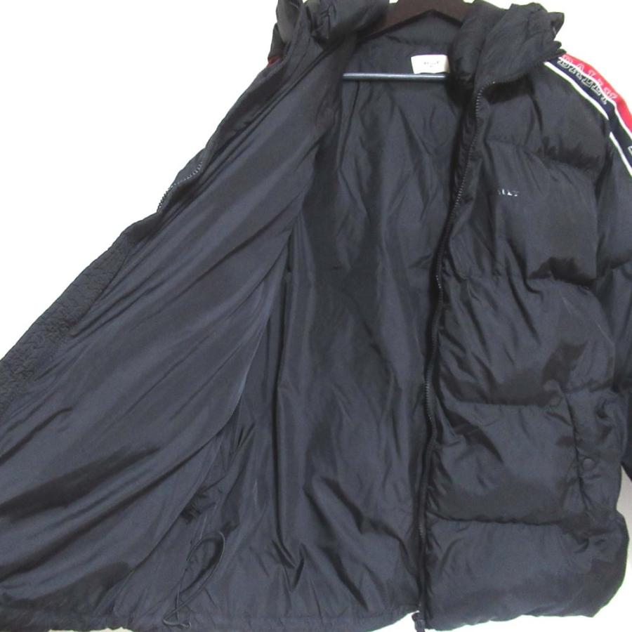 美品 BALLY バリー 袖ロゴライン フーディー ナイロン パデッドジャケット サイズIT54 ブラック メンズ 古着 中古 USED Bally（バリー） 美品 袖ロゴライン フーディー ナイロン パデッド
