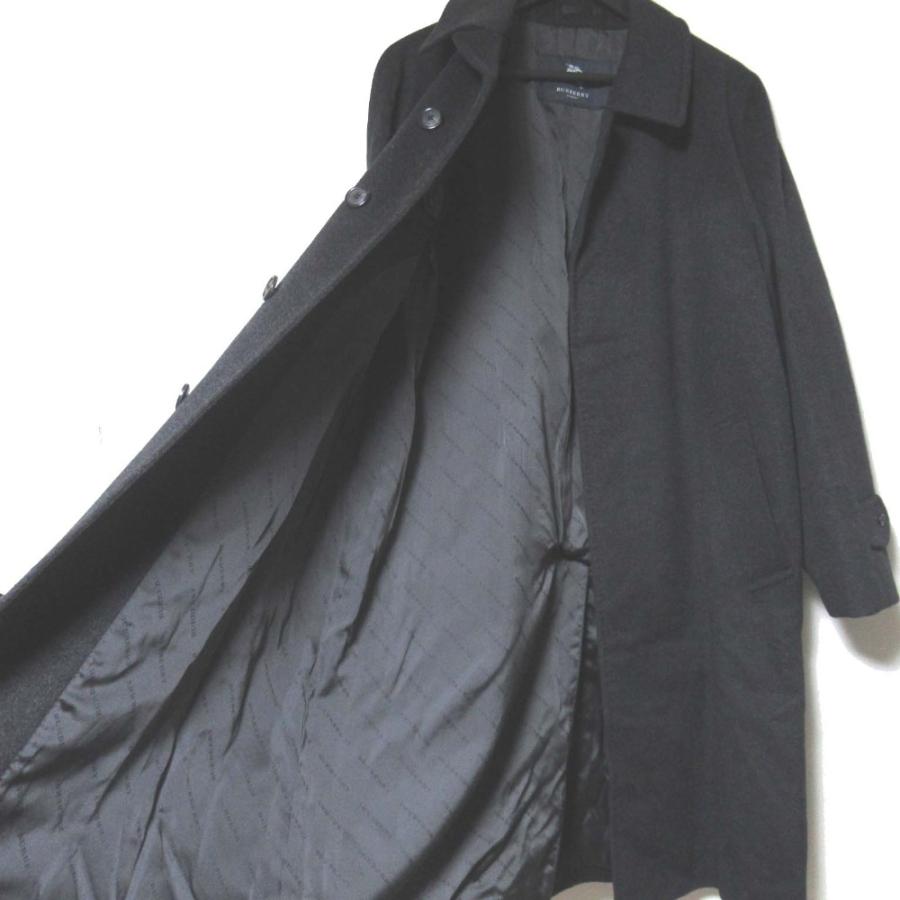 美品 BURBERRY LONDON バーバリーロンドン カシミヤ100％ シングル ステンカラーコート 92-170-5 チャコールグレー メンズ 古着 中古 USED 美品 BURBERRY LONDON バーバリーロンドン カシミヤ100％ シングル