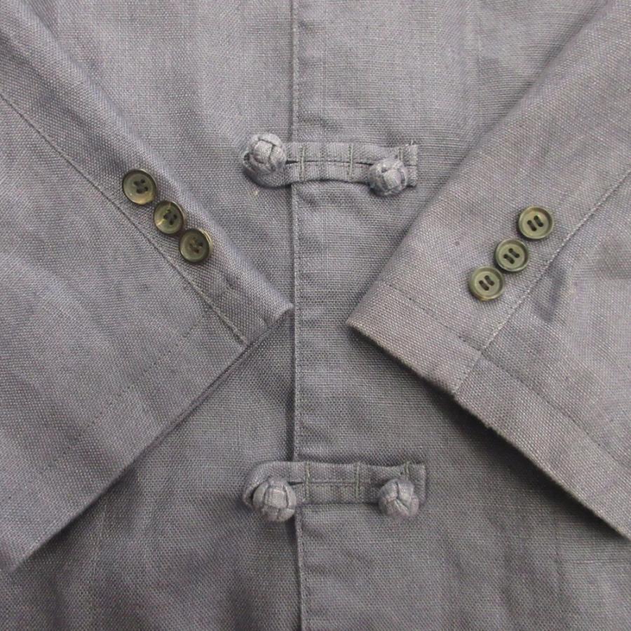 PAPAS（パパス） 美品 リネン チャイナ ジャケット ブルゾン コート