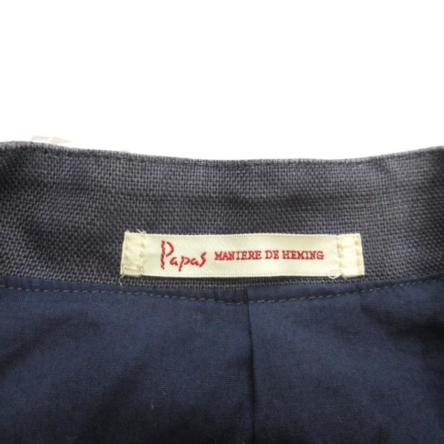PAPAS（パパス） 美品 リネン チャイナ ジャケット ブルゾン コート