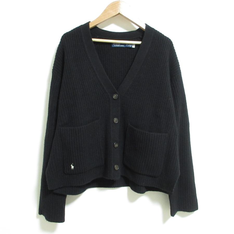 美品 ポロラルフローレン カーディガン M カシミヤ　ポニー刺繍 グレー近年タグ 美品 Polo by Ralph Lauren ポロバイラルフローレン ポニー刺繍 ウール