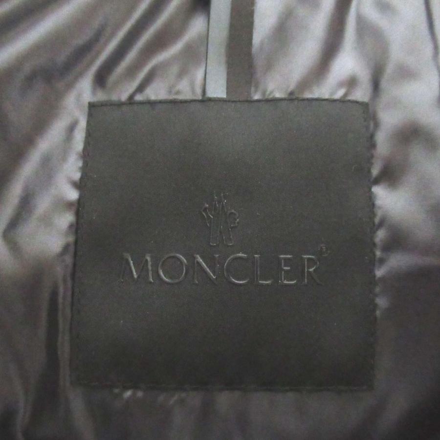 美品 MONCLER モンクレール AMAK ロゴプリント フード収納 ナイロン ダウンベスト H20911A00110 サイズ4 ブラック メンズ 古着 中古の画像