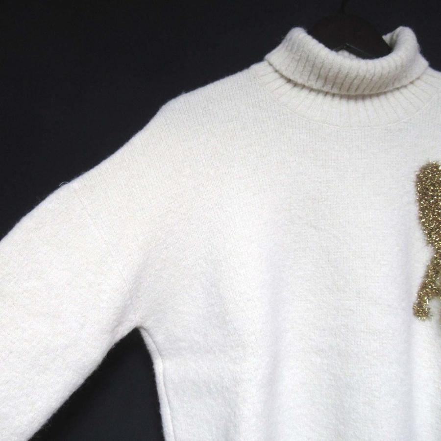 美品 24AW ami アミパリス ホリデーコレクション限定モデル AMI DE COEUR タートルネック ニット セーター XXSサイズ アイボリー レディース 古着 中古 USED 美品 24AW ami アミパリス ホリデーコレクション限定モデル AMI DE
