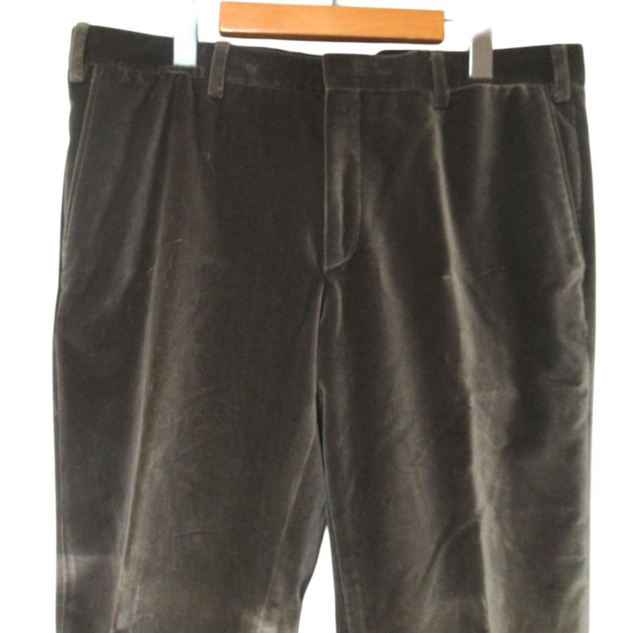 美品 Brioni ブリオーニ ベロア スラックスパンツ サイズ52 180/92A カーキ メンズ 古着 中古_2