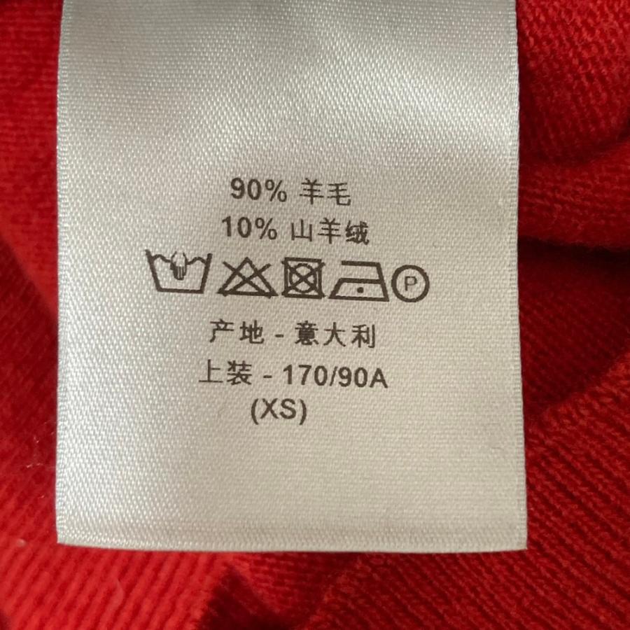 良品 Dior Homme ディオールオム ホールデザイン ウールカシミヤ ニットセーター サイズXS レッド メンズ 古着 中古_6