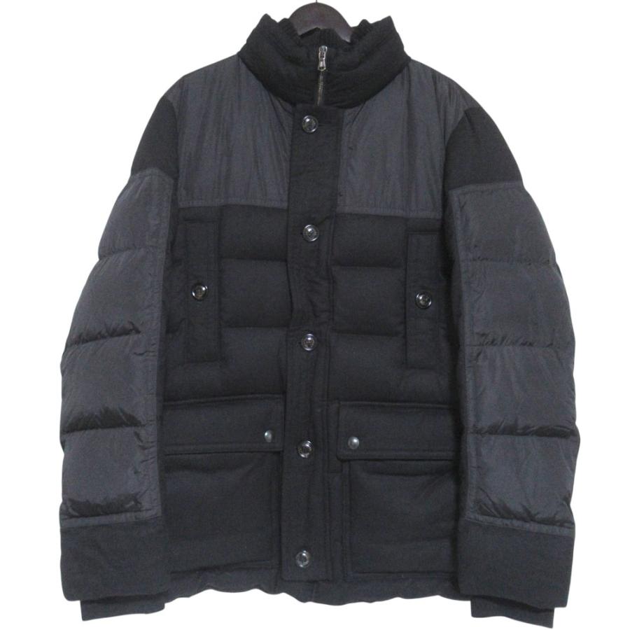 美品 MONCLER モンクレール BOURVIL ウール ナイロン切替 ダウンジャケット サイズ6 ブラック メンズ 古着 中古 USED MONCLER（モンクレール） 美品 BOURVIL ウール ナイロン切替 ダウン