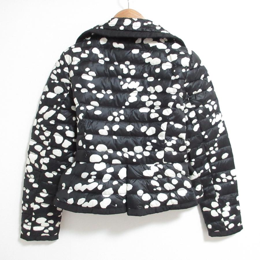 良品 MONCLER モンクレール BUSSIERE ドット柄 ダウンジャケット サイズ1 ブラック×ホワイト レディース 古着 中古_1