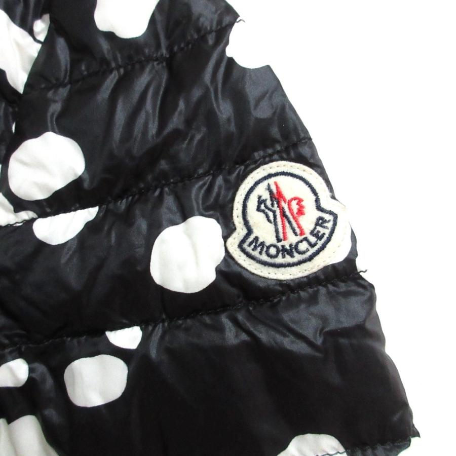 良品 MONCLER モンクレール BUSSIERE ドット柄 ダウンジャケット サイズ1 ブラック×ホワイト レディース 古着 中古_5