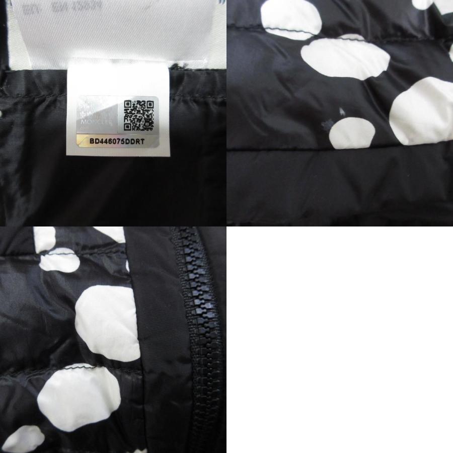 良品 MONCLER モンクレール BUSSIERE ドット柄 ダウンジャケット サイズ1 ブラック×ホワイト レディース 古着 中古_9