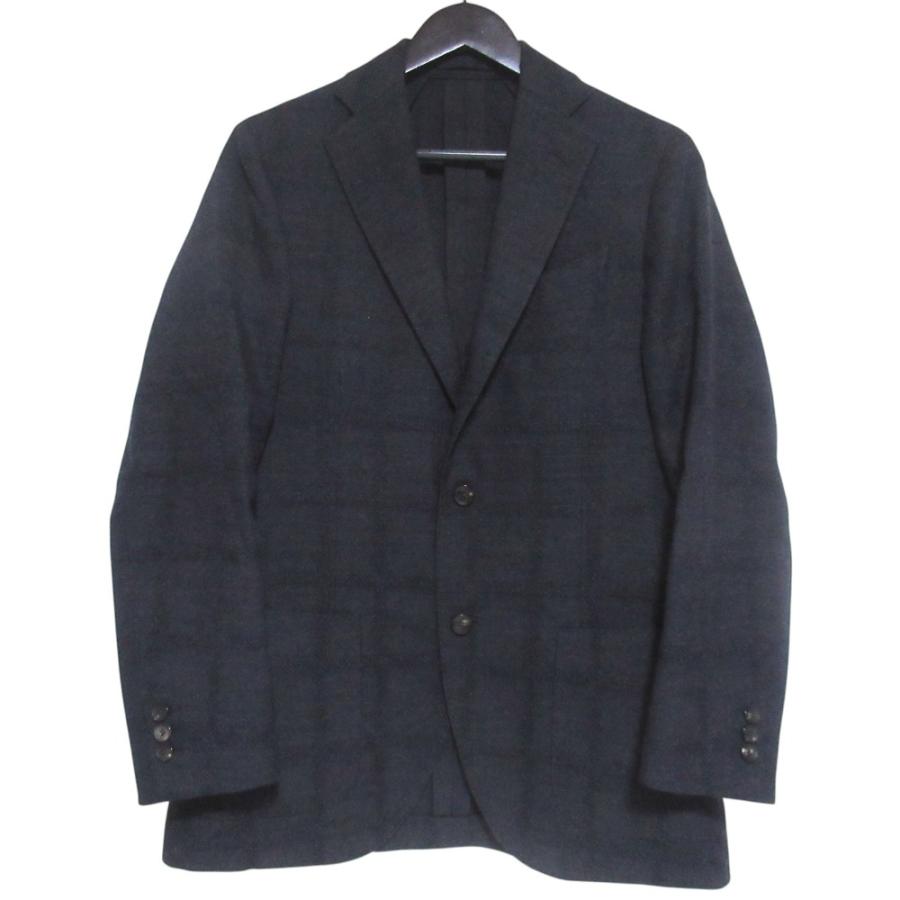 LARDINI ラルディーニ 段返り シングルスーツ グレーウインドウペン