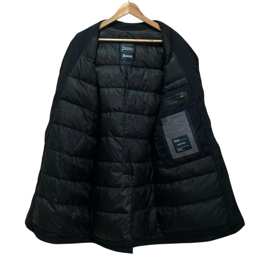 良品 Herno ヘルノ Laminar 3LAYER GORE-TEX ステンカラーダウンコート 50 ネイビー メンズ 古着 中古 USED HERNO（ヘルノ） 良品 Laminar 3LAYER GORE-TEX ステンカラーダウン
