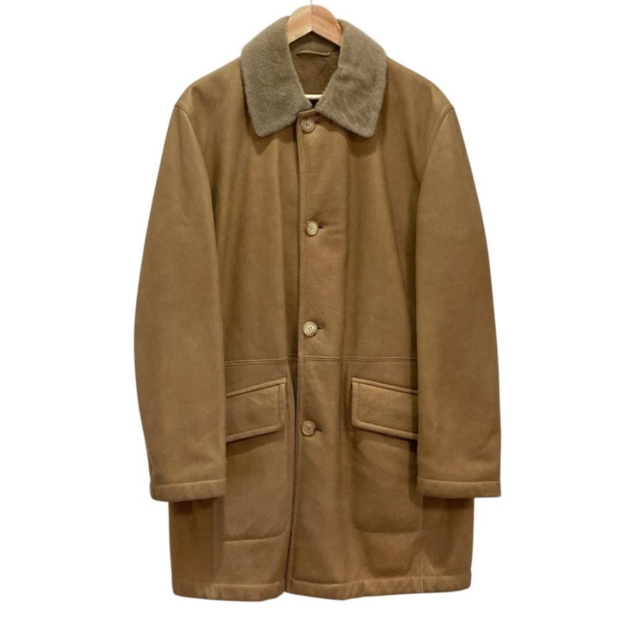 dunhill（ダンヒル） 良品 ステンカラー ムートンコート 52 ブラウン 