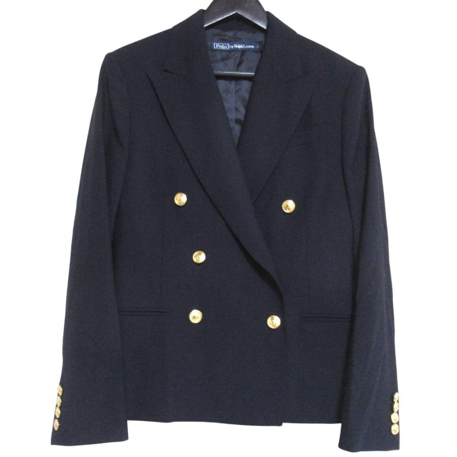 【未使用品】ポロバイラルフローレン 紺ブレ ウールジャケット 金ボタン ネイビー 美品 Polo by Ralph Lauren ポロバイラルフローレン 金ボタン ダブル
