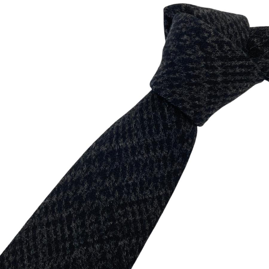 美品 EMPORIO ARMANI エンポリオアルマーニ チェック柄 ウール ネクタイ UNI グレー×ブラック メンズ 古着 中古 USED EMPORIO ARMANI 美品 エンポリオアルマーニ チェック柄 ウール