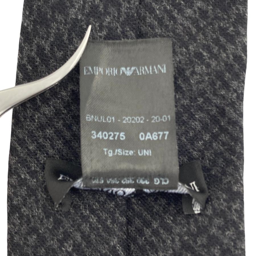 美品 EMPORIO ARMANI エンポリオアルマーニ チェック柄 ウール ネクタイ UNI グレー×ブラック メンズ 古着 中古 USED EMPORIO ARMANI 美品 エンポリオアルマーニ チェック柄 ウール
