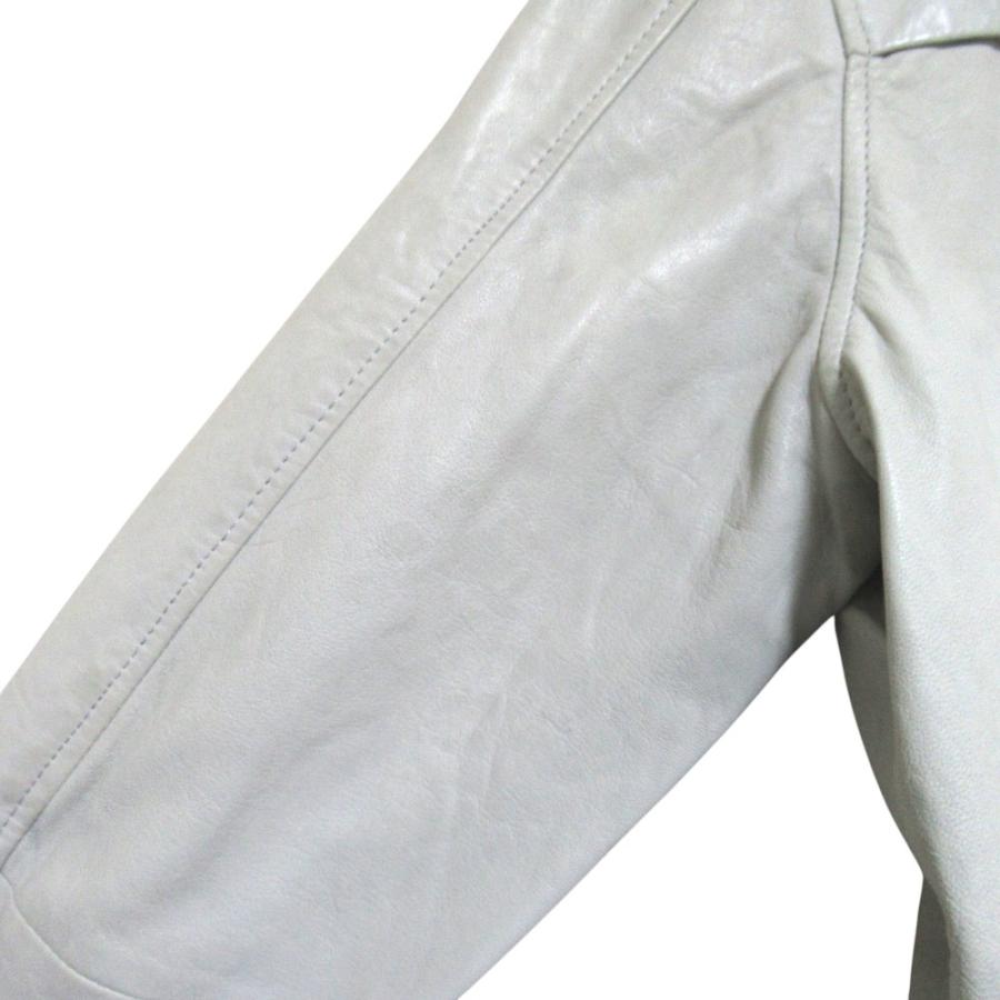 DIESEL ディーゼル シープスキン ジップアップ レザーパーカー ジャケット Sサイズ グレー系 メンズ 古着 中古 USED DIESEL（ディーゼル） シープスキン ジップアップ レザーパーカー