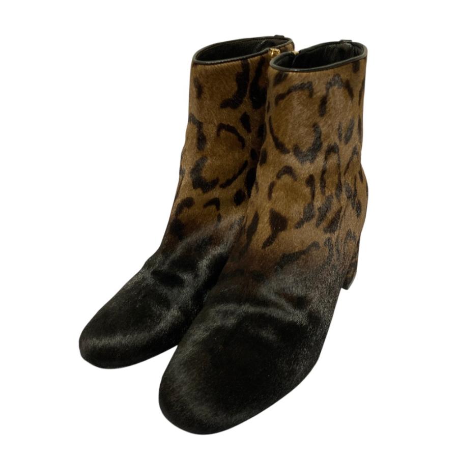 【未使用品】Ferragamo Vara ♡レオパード柄♡ 6D 美品 サルヴァトーレフェラガモ レオパード柄ハラコレザー サイド