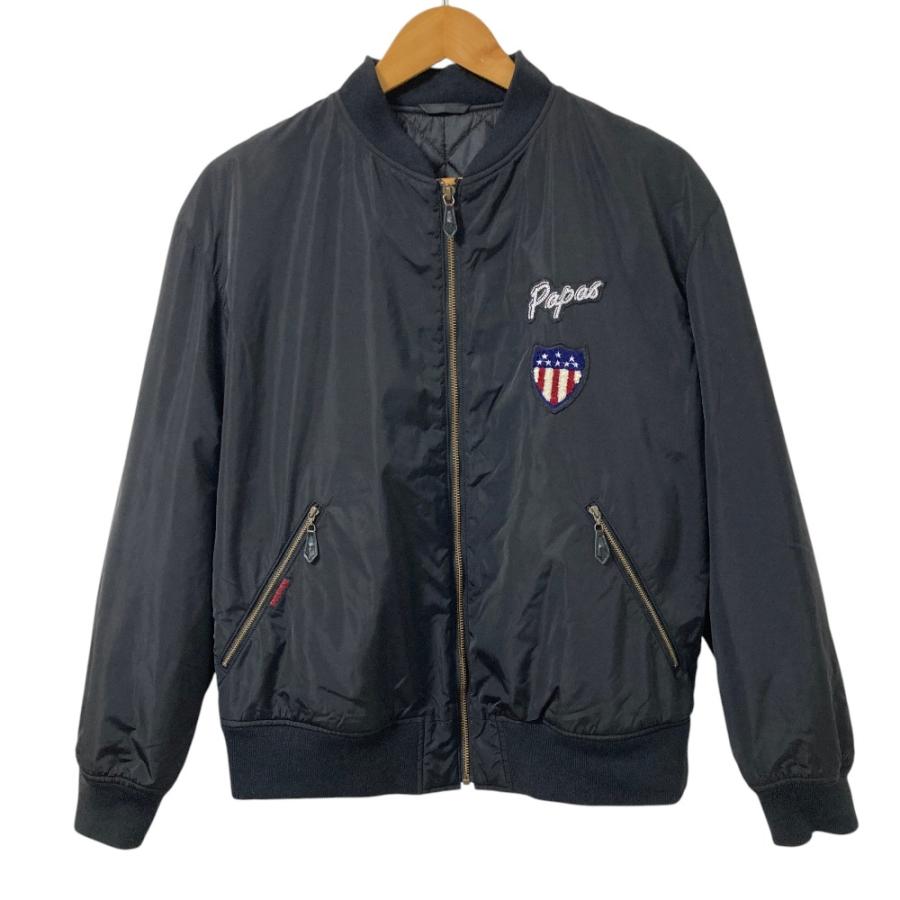 【極美品】「PAPAS 」MA-1 ボンバージャケット　ブルゾン PAPAS（パパス） 美品 BOLL DOG プリント MA-1 ボンバージャケット
