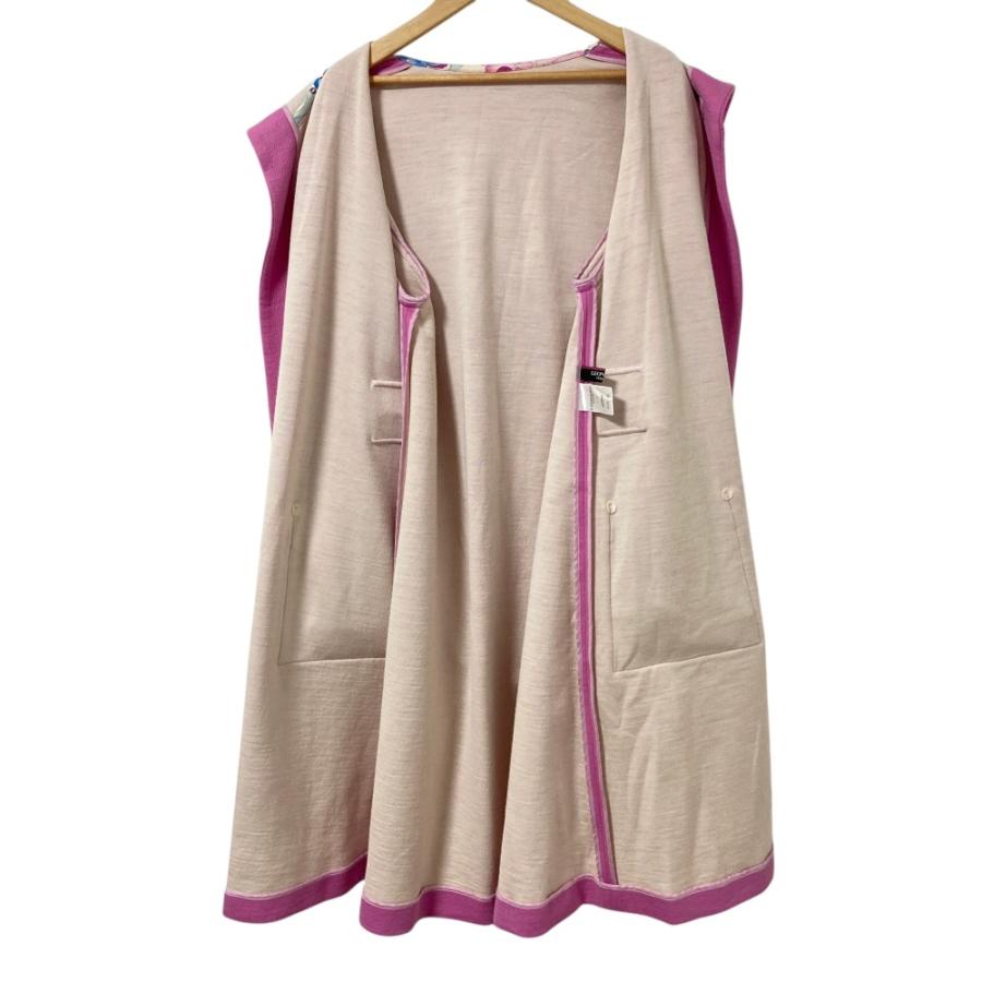 美品★レオナール フーデッドコート ダブルフェイス 花柄 トリム ベルト XL LEONARD FASHION 美品 レオナールファッション フラワープリントトリム