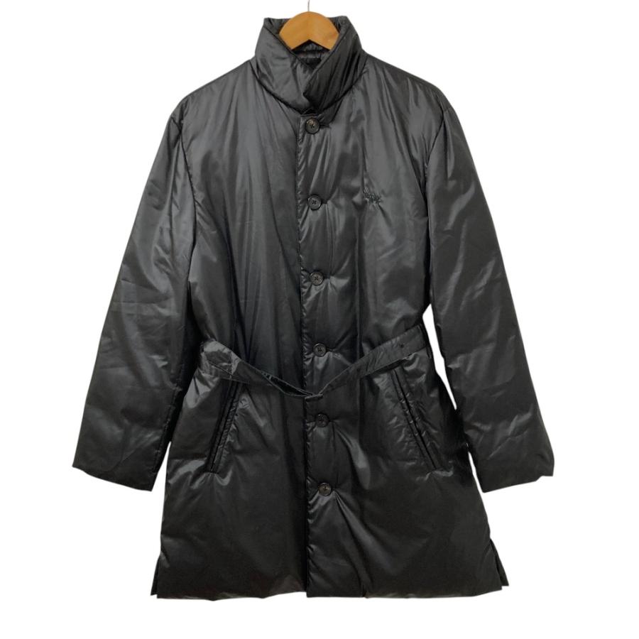 良品 Papas パパス ベルト付き ダウンコート サイズ48/M ブラック メンズ 古着 中古 USED PAPAS（パパス） 良品 ベルト付き ダウンコート サイズ48/M ブラック