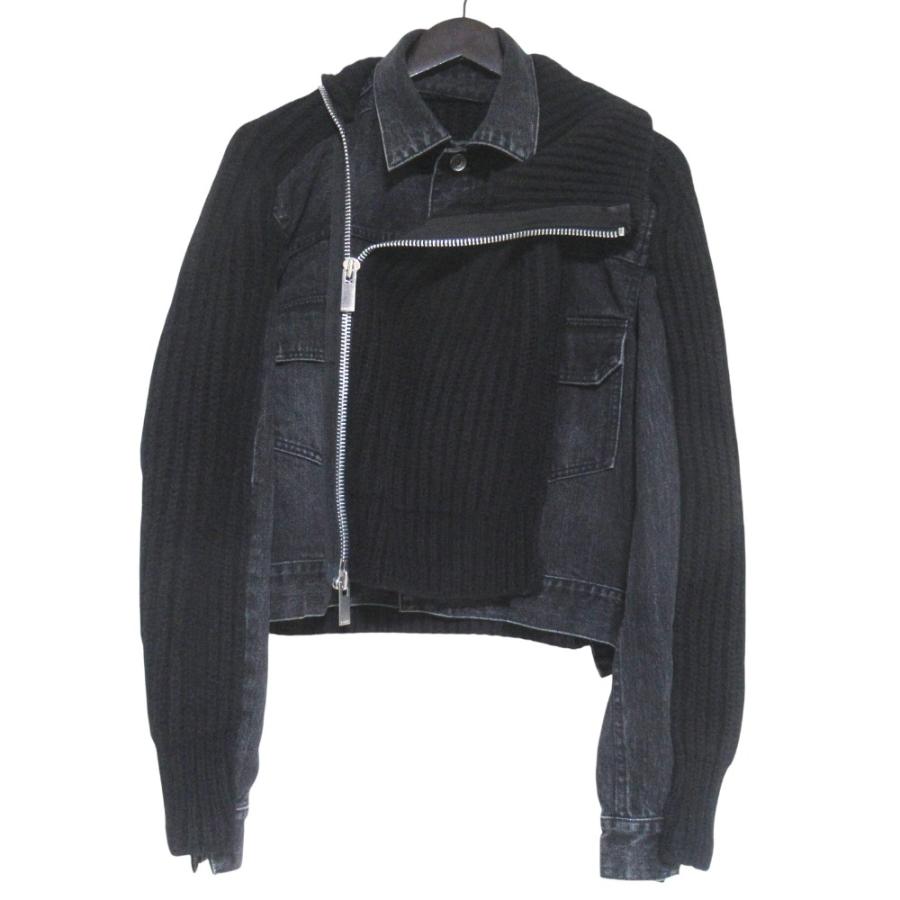 sacai（サカイ） 美品 Denim × Knit Blouson ニットドッキング デニム