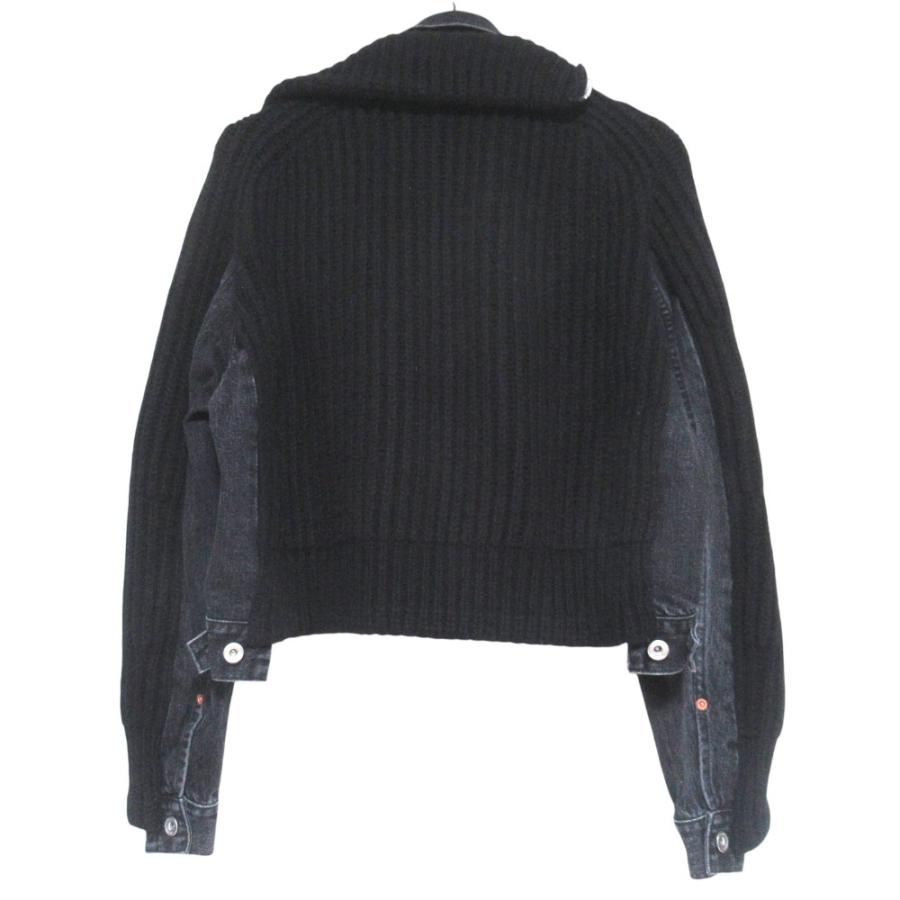 sacai（サカイ） 美品 Denim × Knit Blouson ニットドッキング デニム