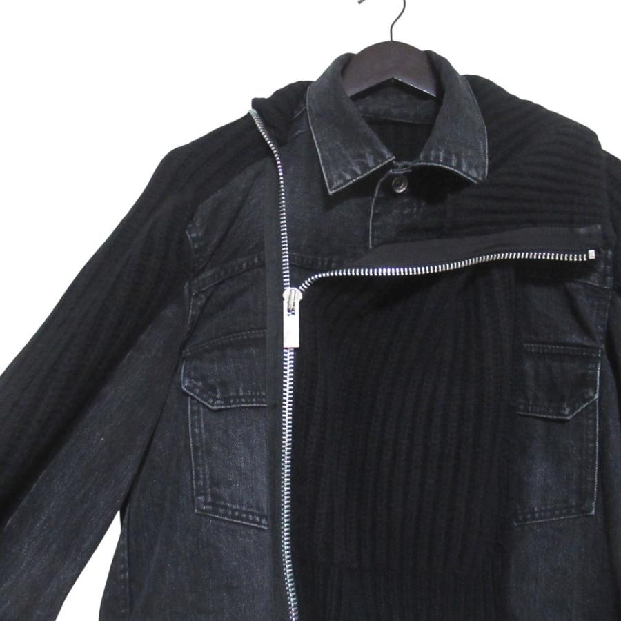 sacai（サカイ） 美品 Denim × Knit Blouson ニットドッキング デニム