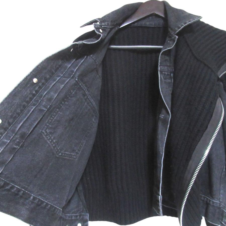 sacai（サカイ） 美品 Denim × Knit Blouson ニットドッキング デニム