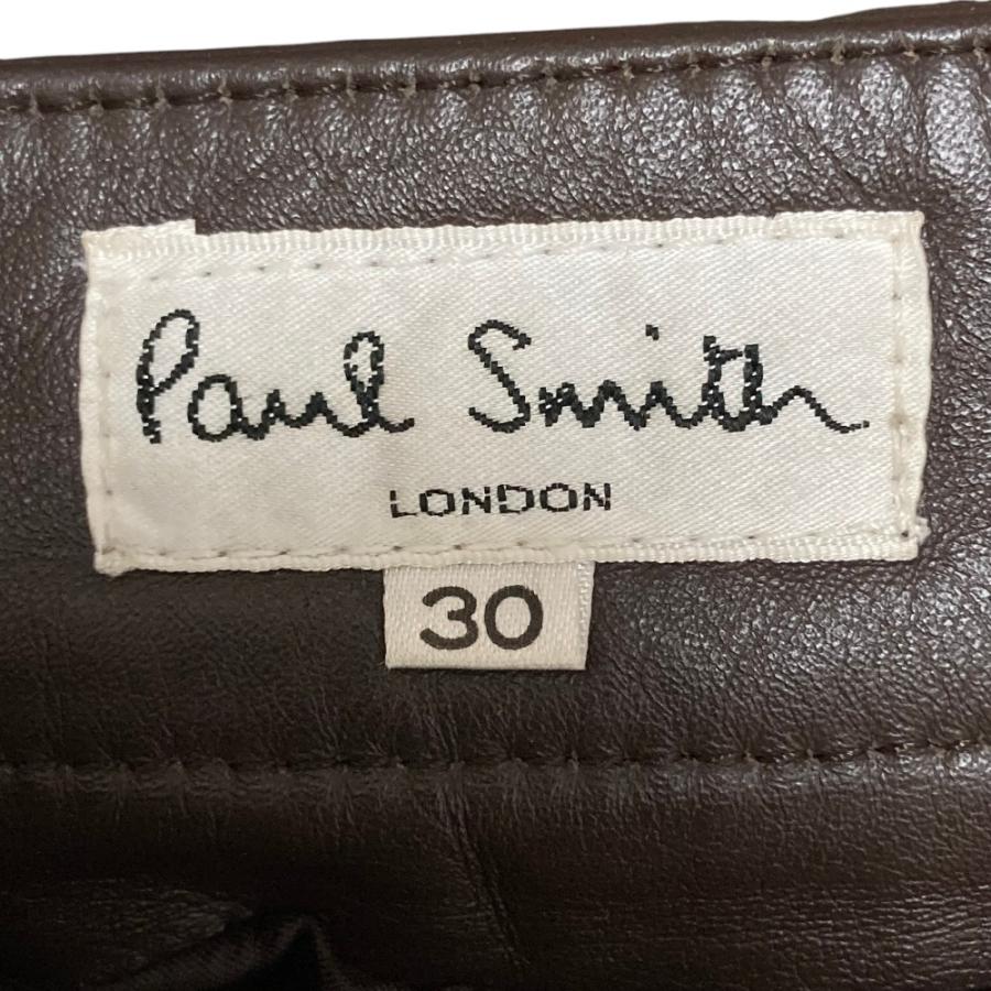 美品 Paul Smith ポールスミス カウハイド レザーパンツ サイズ30 ブラウン メンズ 古着 中古 USED Paul Smith（ポール・スミス） 美品 カウハイド レザーパンツ サイズ30