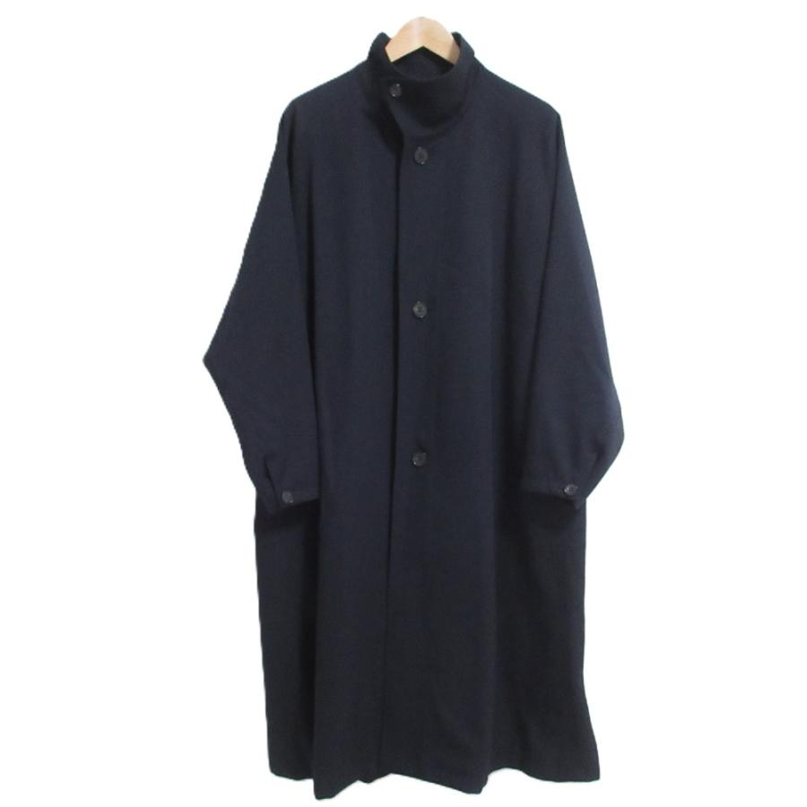 超美品 CABaN ウールギャバジン スタンドカラーコート ネイビーM CABaN（キャバン） 美品 定番モデル ウールギャバジン スタンドカラー