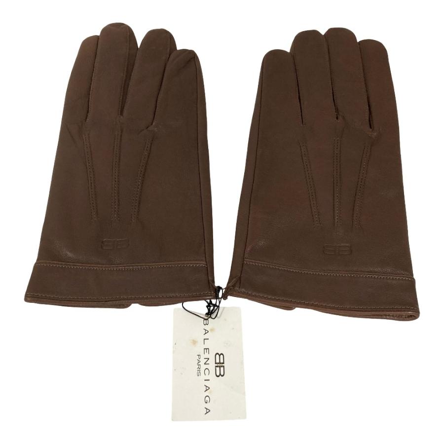 【美品】BALENCIAGA バレンシアガ レザー グローブ 手袋 BALENCIAGA（バレンシアガ） 未使用 ラムレザー グローブ 手袋 25cm