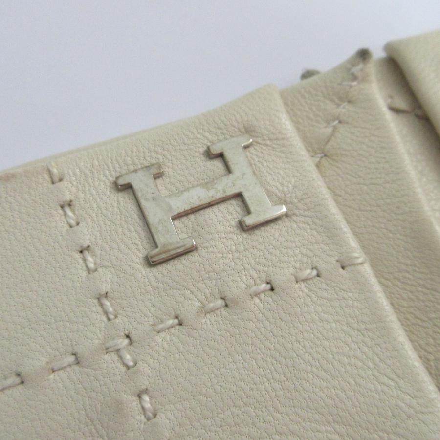 HERMES（エルメス） Hロゴ ラムレザー グローブ 手袋 サイズ7 オフ