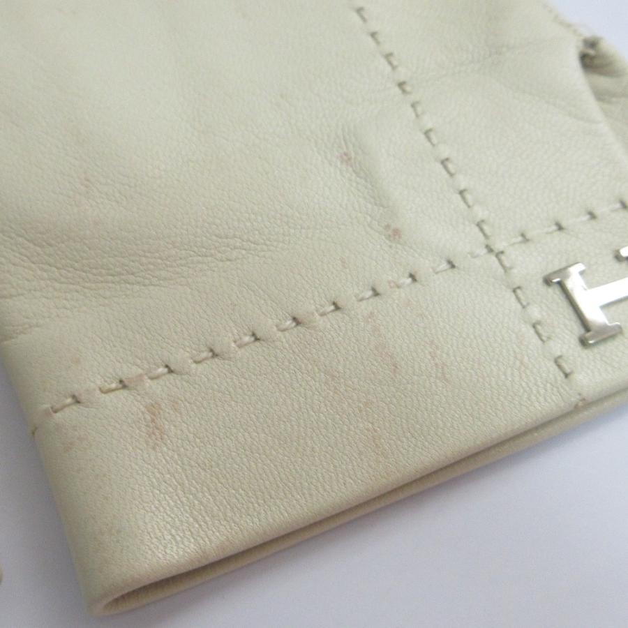 HERMES（エルメス） Hロゴ ラムレザー グローブ 手袋 サイズ7 オフ