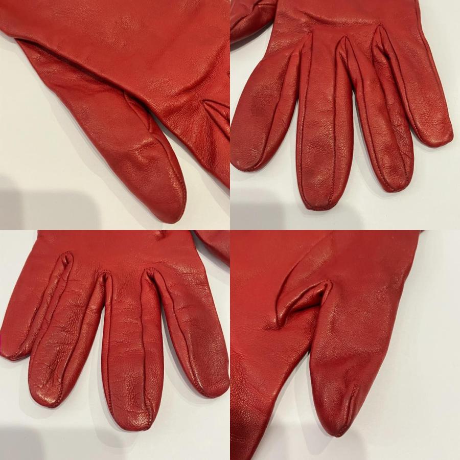 HERMES（エルメス） 良品 ケリー ラムレザー グローブ 手袋 L レッド 