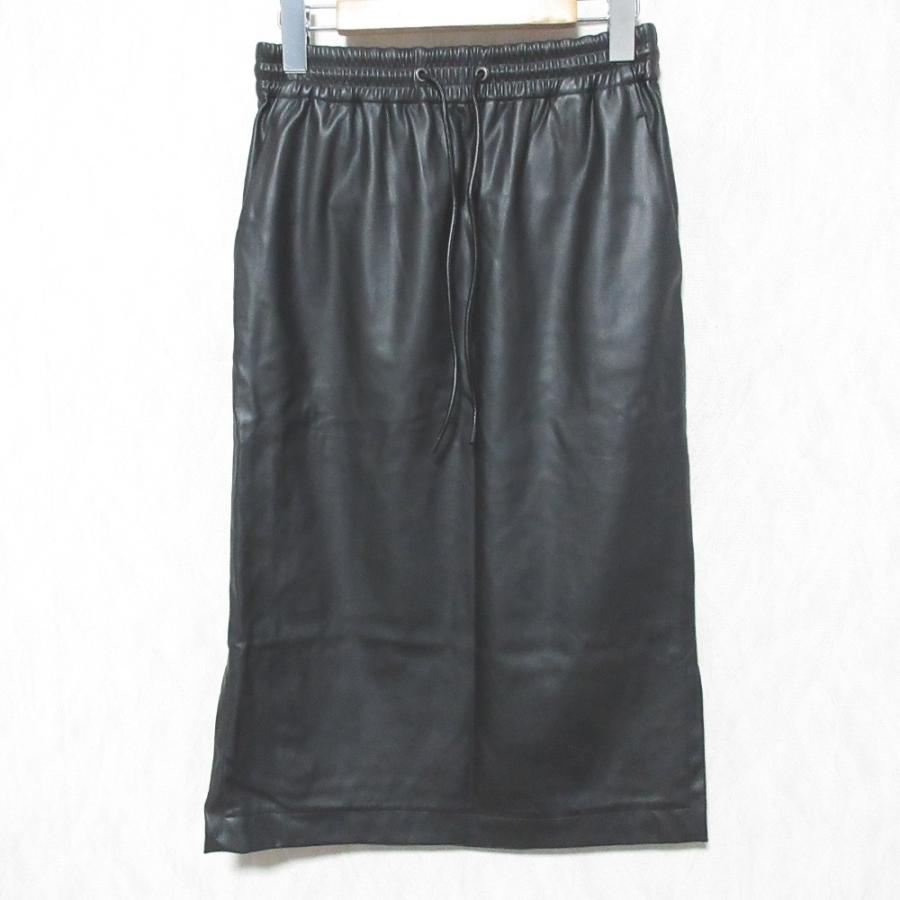 theory（セオリー） 美品 DRAWSTRING SK エコレザードスカート 01