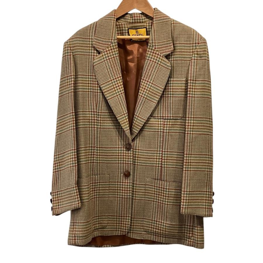 FENDI（フェンディ） 美品 ヴィンテージ グレンチェック レザーボタン