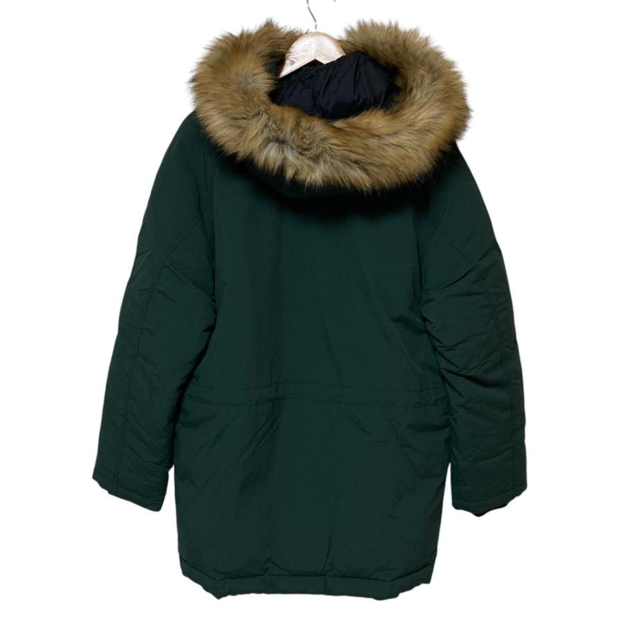 美品 LACOSTE ラコステ フェイクファーフード付き ダウンコート サイズF52 グリーン メンズ 古着 中古 USED LACOSTE（ラコステ） 美品 フェイクファーフード付き ダウンコート