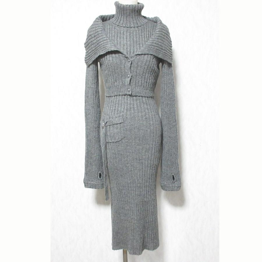 美品 andmary アンドマリー Cameo knit set cardigan リブニット