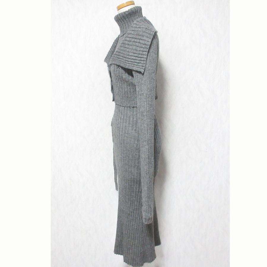 値下げandmary アンドマリーカメオニットスリッドドレス　新品未使用タグ付き 美品 andmary アンドマリー Cameo knit set cardigan リブニット