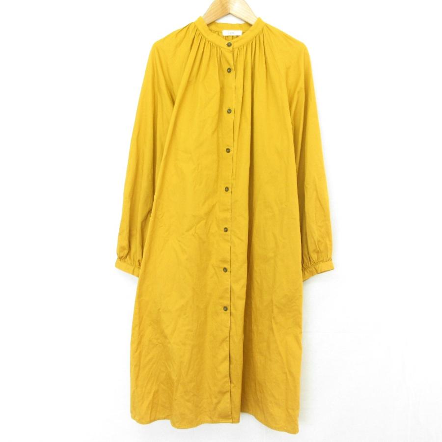 ICHI（イチ） 美品 バンドカラー ロングスリーブ ギャザー シャツ 