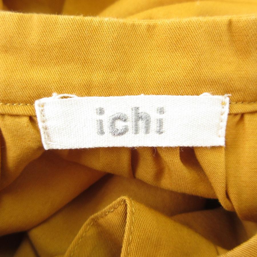 ICHI（イチ） 美品 バンドカラー ロングスリーブ ギャザー シャツ 