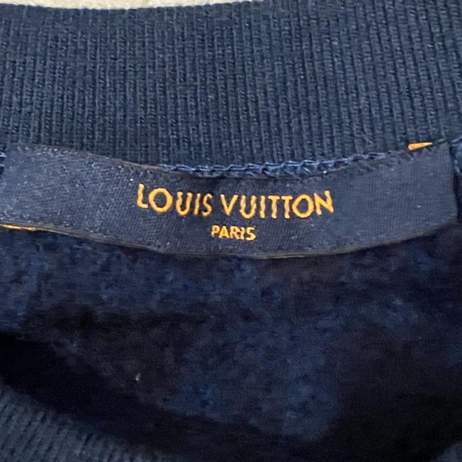 良品 Louis Vuitton ルイヴィトン モノグラムジャガード スウェットトレーナー HHY14W サイズS ネイビー メンズ 古着 中古 USED LOUIS VUITTON（ルイ・ヴィトン） 良品 モノグラムジャガード