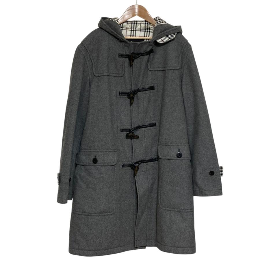 バーバリーブラックレーベル ダッフルコート ノバチェック キルティング 黒 L BURBERRY BLACK LABEL（バーバリーブラックレーベル） 良品 裏地