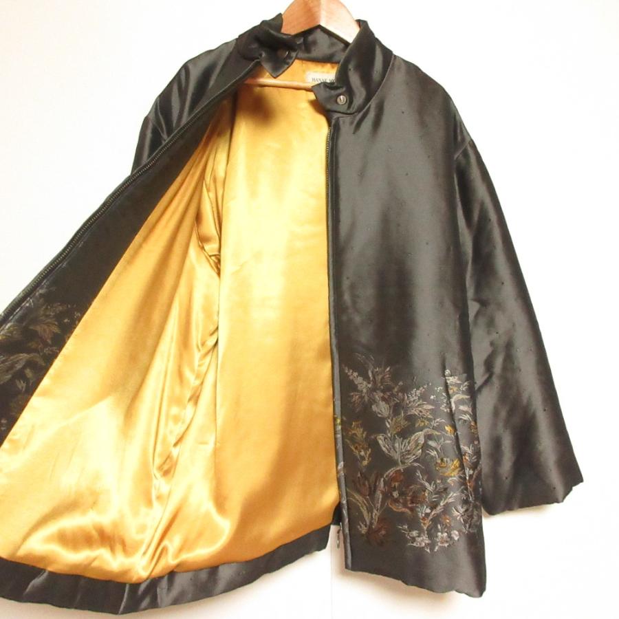 HANAE MORI（ハナエモリ） 美品 フラワージャガード スタンドカラー 