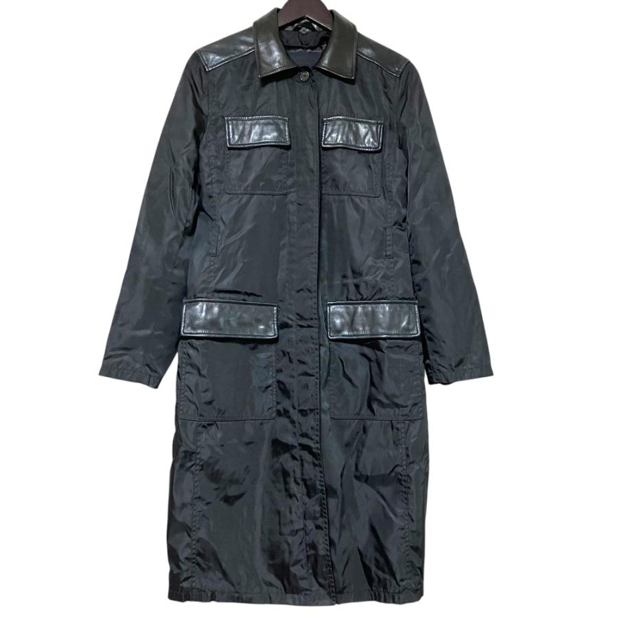 PRADA（プラダ） 良品 ヴィンテージ レザー切替 パデッドライナー付き 