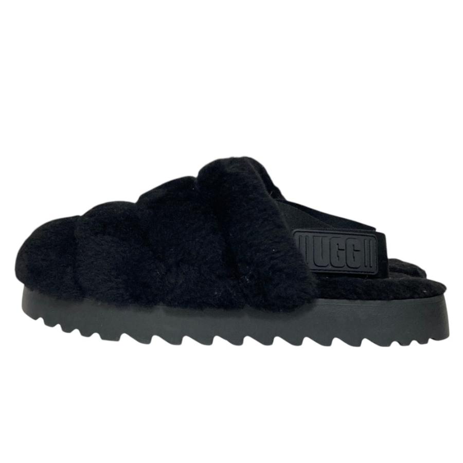 最終価格 UGG ブラック フリース サンダル UGG（アグ） 良品 SUPER FLUFF SLIPPER スーパー フラッフ スリッパ