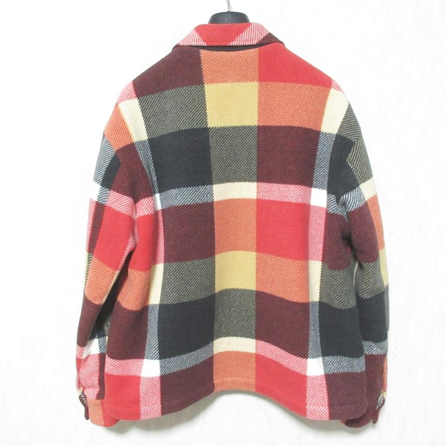 美品 ブラックレーベルクレストブリッジ チェック柄 フリース CPOジャケット シャツジャケット 51P75-475-15 サイズM レッド系 メンズ 古着 中古 USED 美品 ブラックレーベルクレストブリッジ チェック柄 フリース CPO