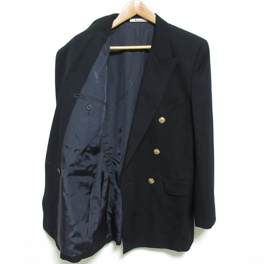 Aquascutum ダブルボタン 紺ブレ ネイビー 11号 Aquascutum（アクアスキュータム） 美品 金ボタン ダブルブレスト