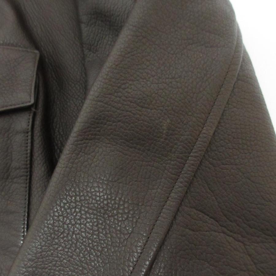 良品 agnes b. homme アニエスベーオム フランス製 レザー フィールドジャケット カーコート サイズ1 ブラウン メンズ 古着 中古 USED agnes b. HOMME 良品 homme アニエスベーオム フランス製 レザー